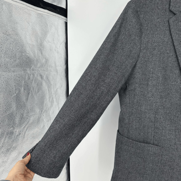 Banana Republic Mens Sport Coat 42R Standard Fit Wool Blend Grey Herringbone - Picture 11 of 15